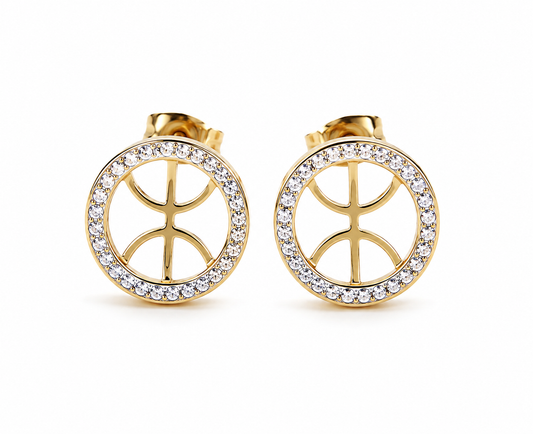 Boucles d'Oreilles Clous Berbères "Cercle de Vie" – Yaz (ⵣ)