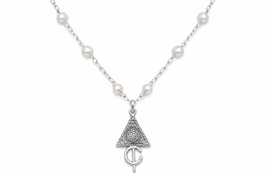 Collier Kabyle Argenté à Perles – Pendentif Triangle et Yaz