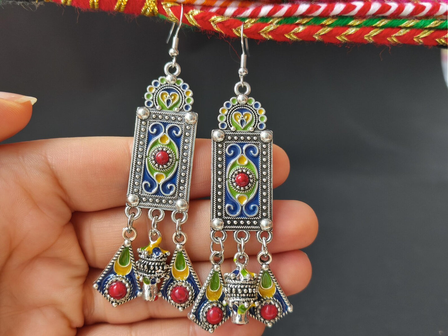 Boucles d'oreilles pendantes kabyle traditionnelles